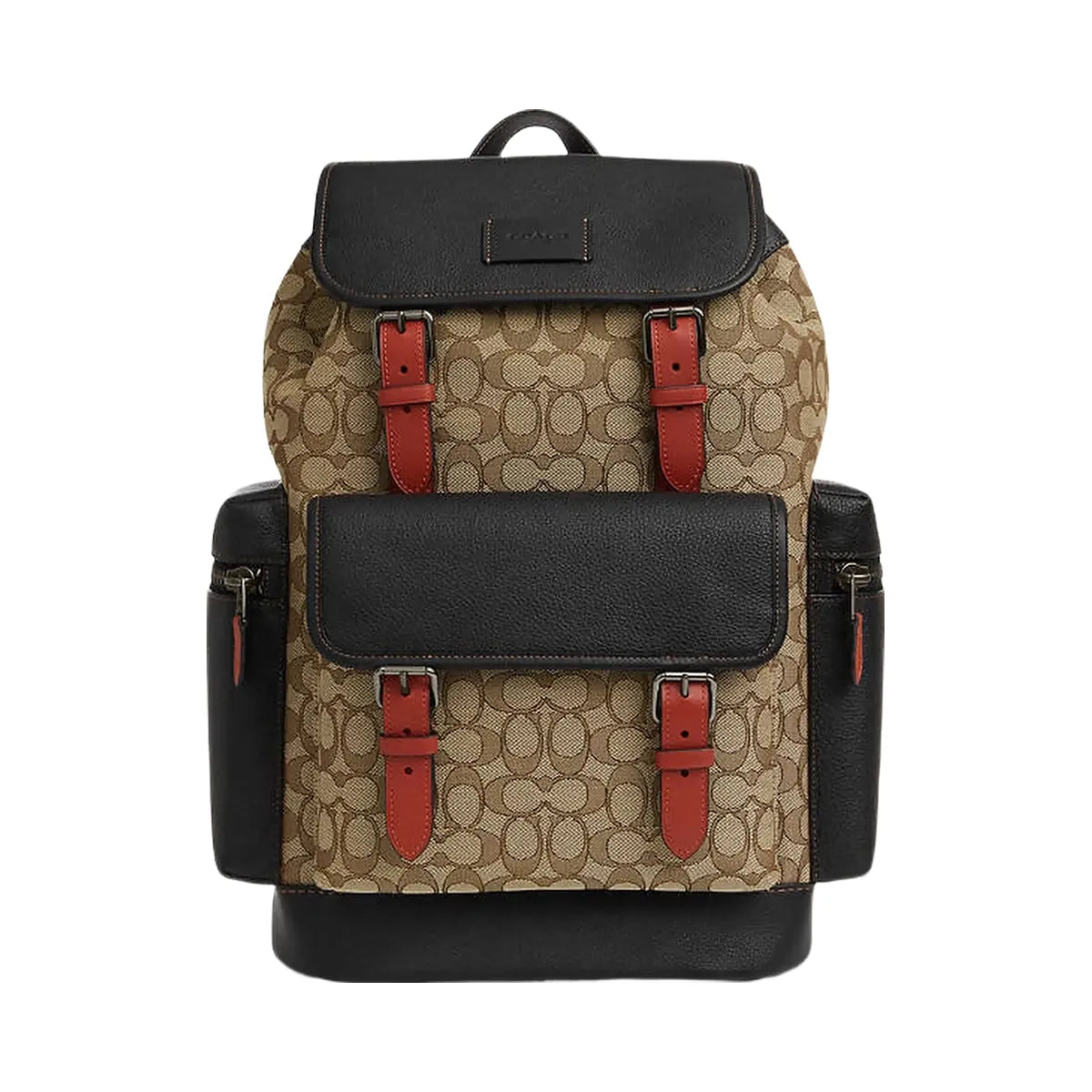 Coach Sprint Backpack In Signature Jacquard Signature Canvas-Black Antique Nickel-Khaki-Black Multi
