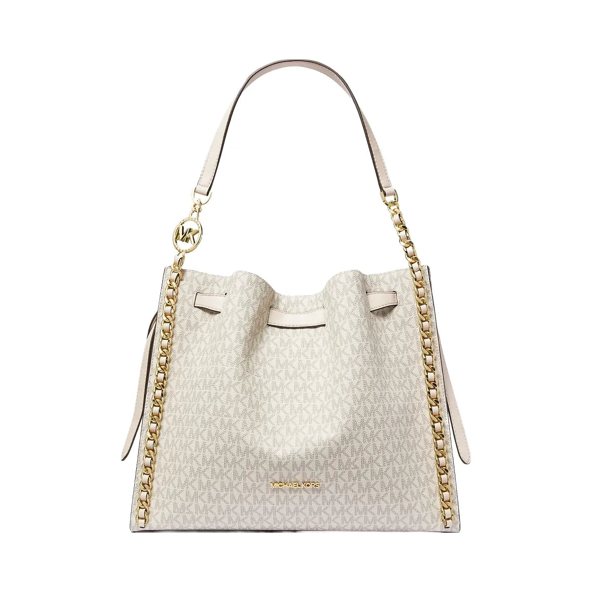 Michael Kors Mina Large Signature Logo Chain Shoulder Bag Lt Crm Multi