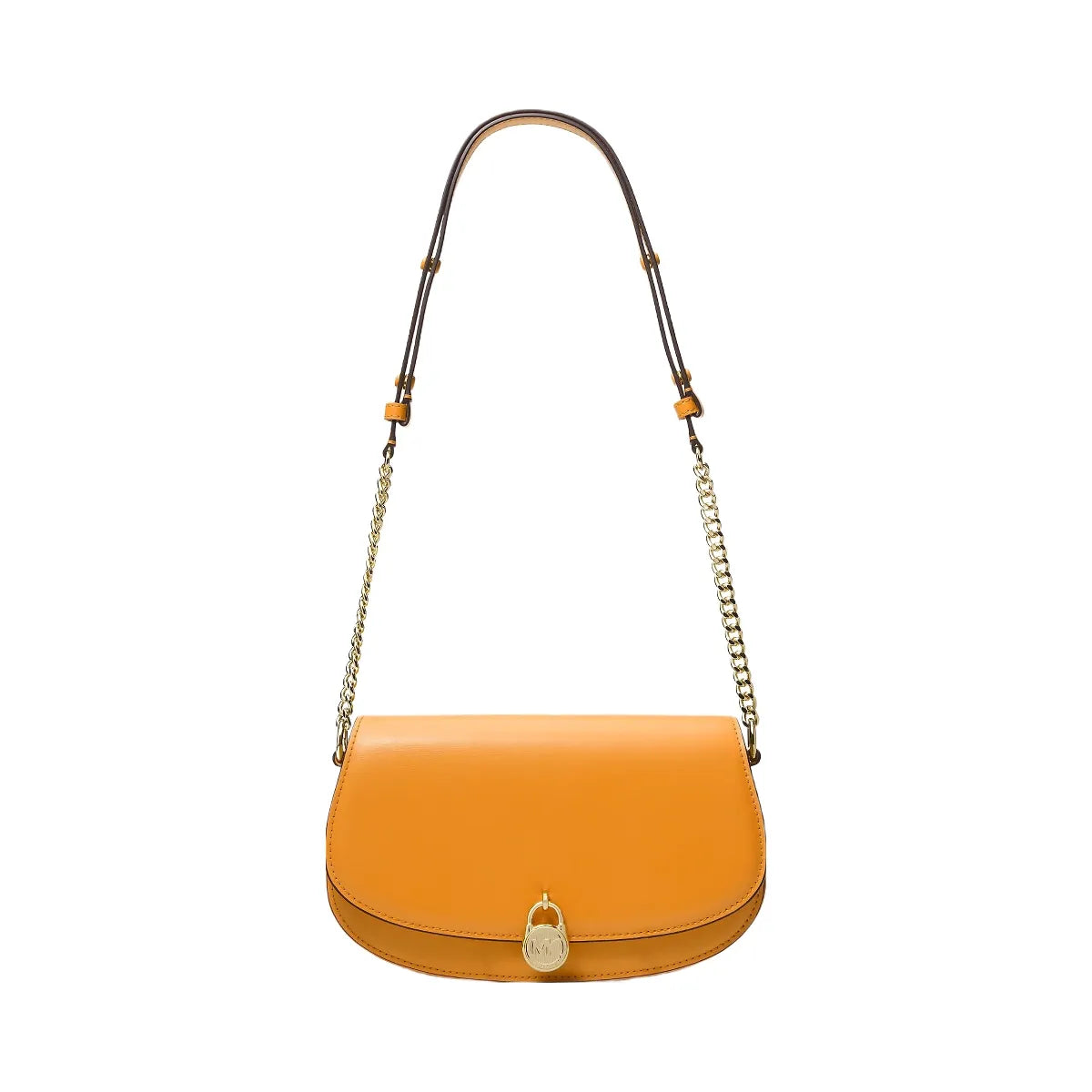 Michael Kors Mila Medium Leather Messenger Bag Pop Orange
