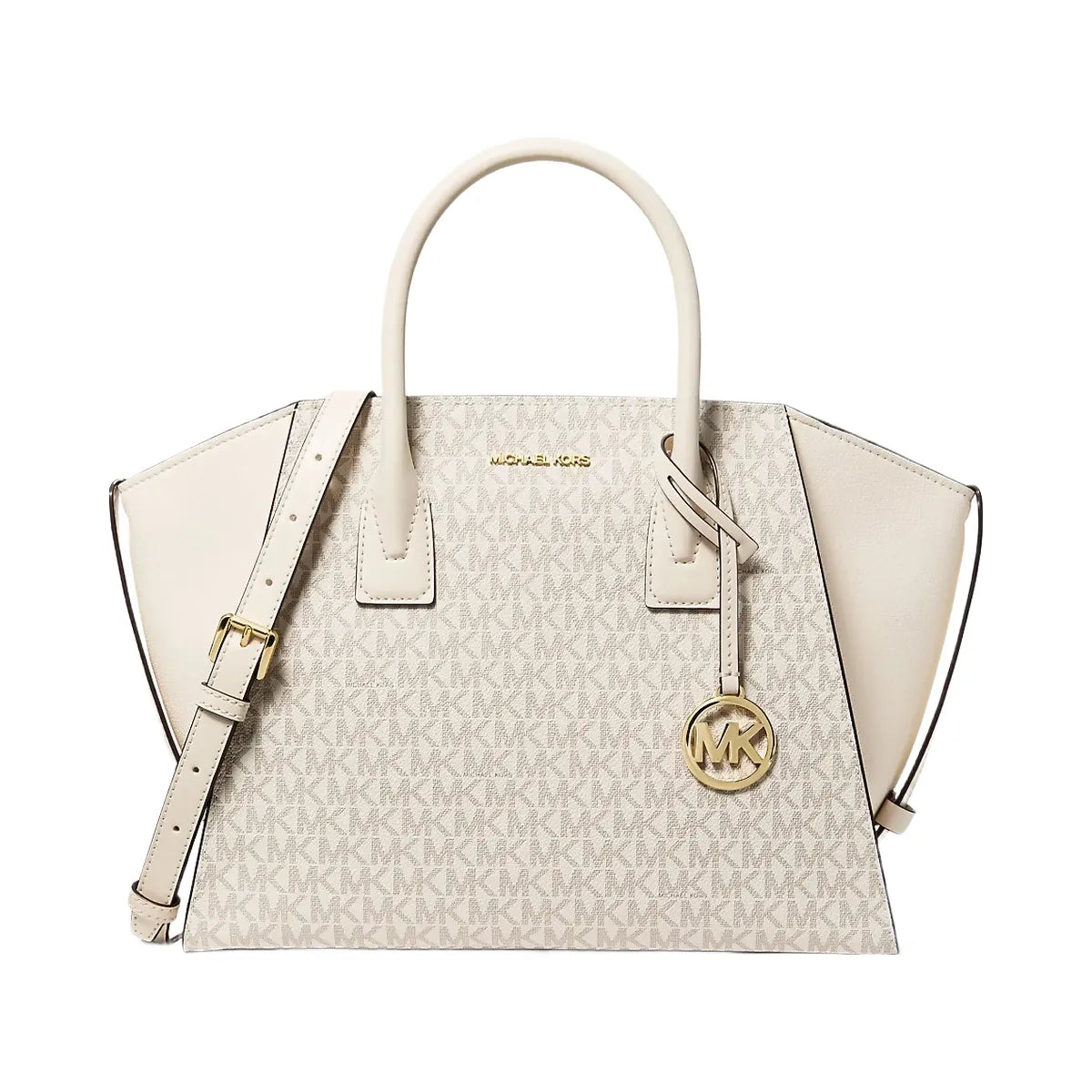 Michael Kors Avril Large Signature Logo Satchel Lt Crm Multi