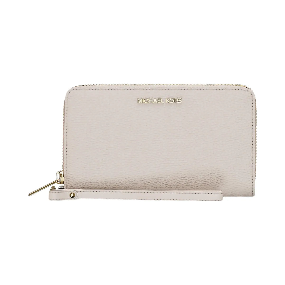 Michael Kors Large Pebbled Leather Smartphone Wristlet Lt Cream