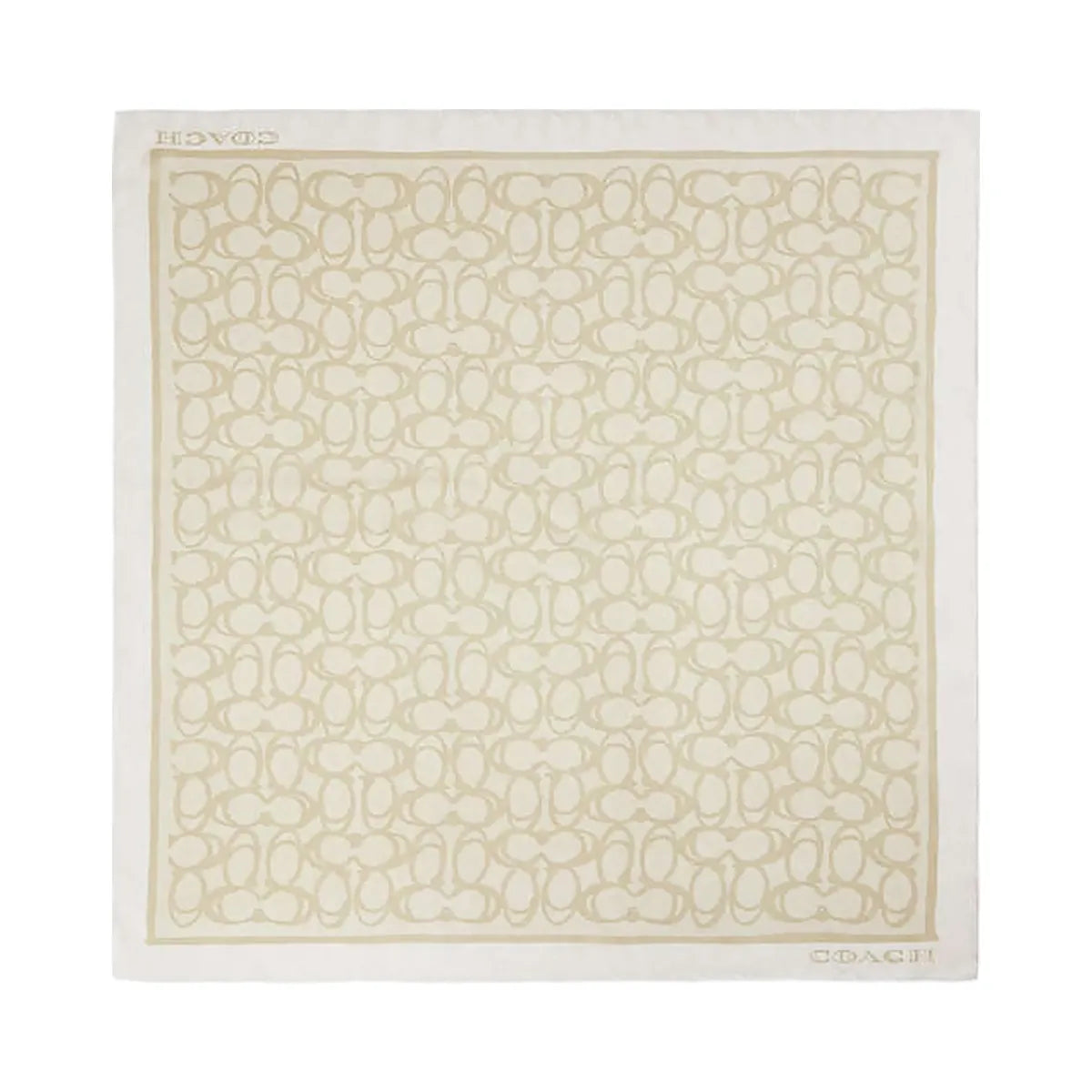 Coach Jumbo Signature Silk Square Scarf Light Tan