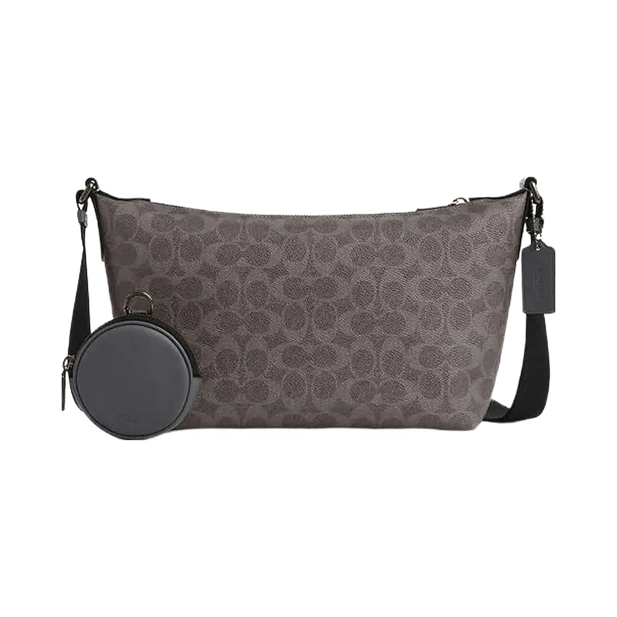 Coach Small Finn Crossbody Bag With Pouch In Signature Canvas Signature Canvas-Qb-Grey-Charcoal
