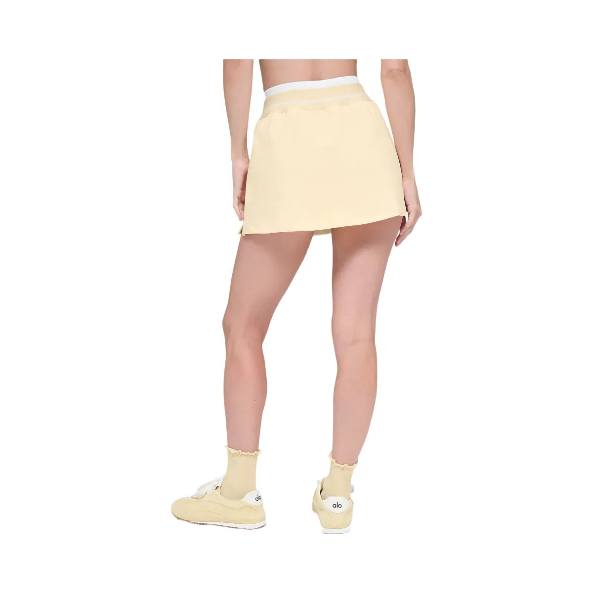 Alo Women's Airbrush Better Together Tennis Skirt - Candlelight Yellow/White