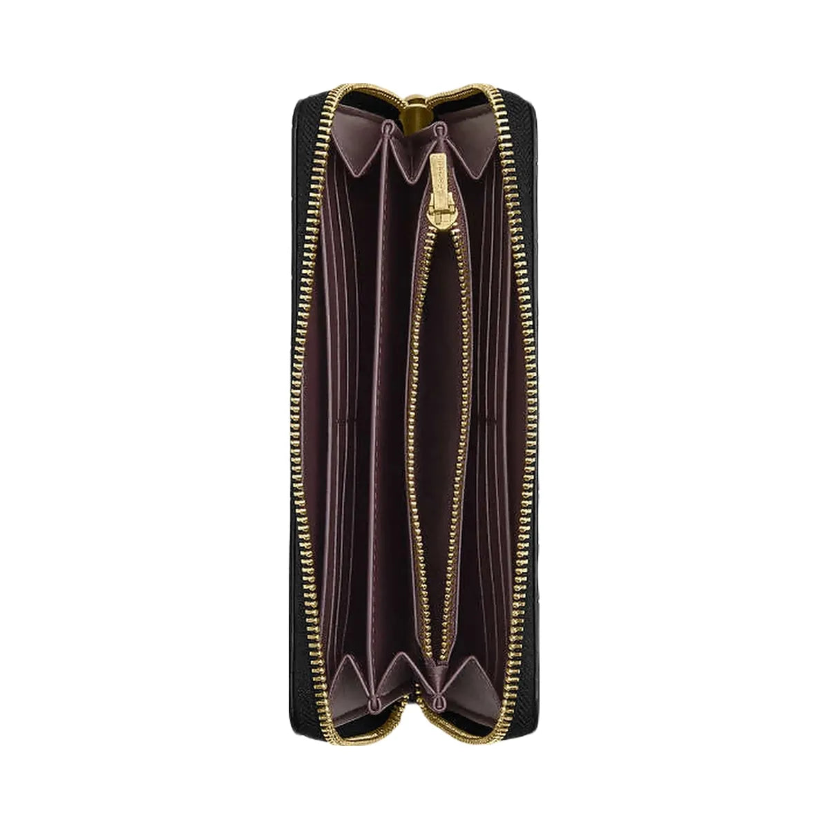 Coach Long Zip Around Wallet Embossed Crocodile-Gold-Black