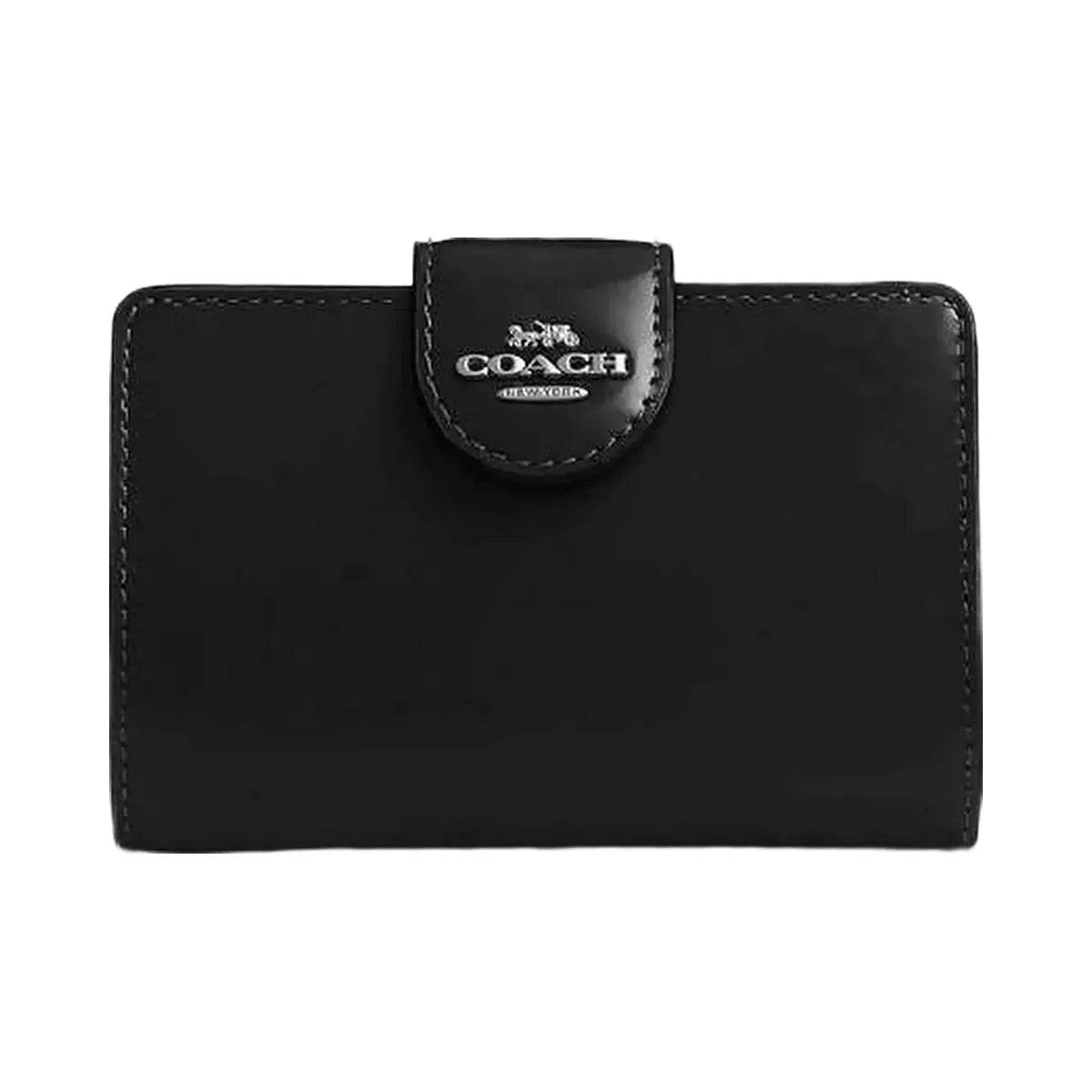 Coach Medium Corner Zip Wallet Novelty Leather-Silver-Black