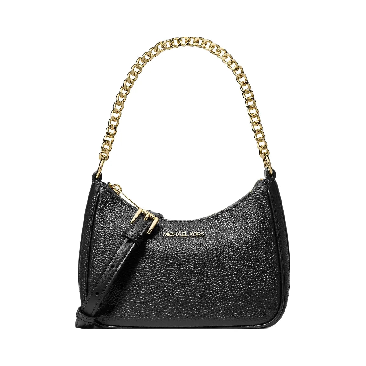 Michael Kors Jet Set Travel Pebbled Leather Convertible Crossbody Bag Black