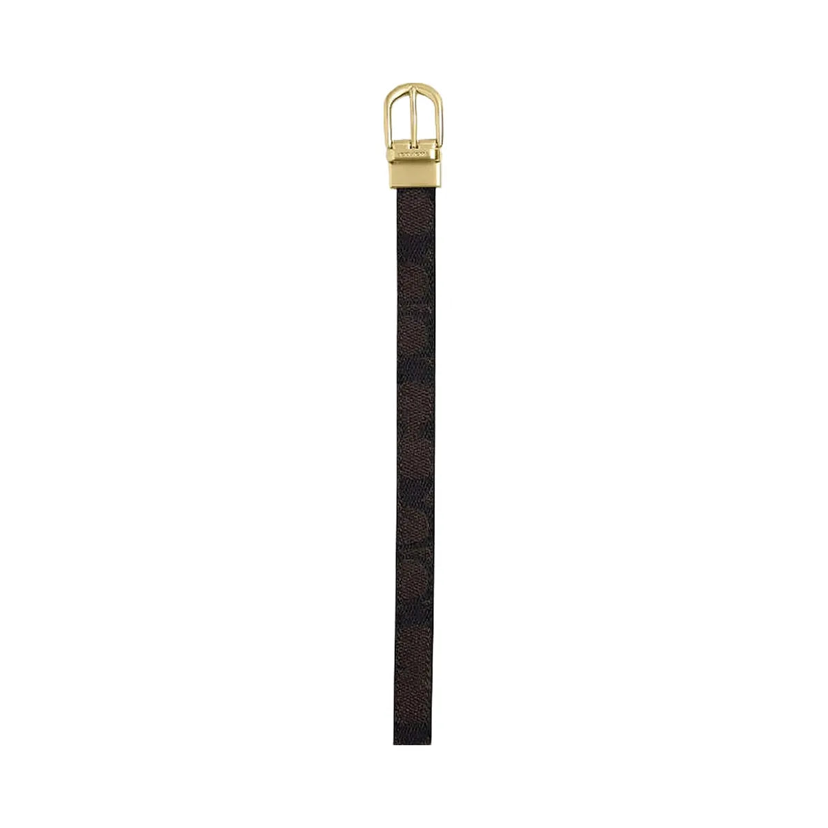Coach Classic Buckle Cut To Size Reversible Belt, 18 Mm Signature Canvas-Gold-Walnut-Black