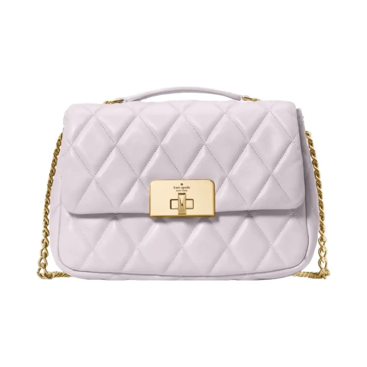 Kate Spade Carey Quilted Small Flap Crossbody Pale Amethyst