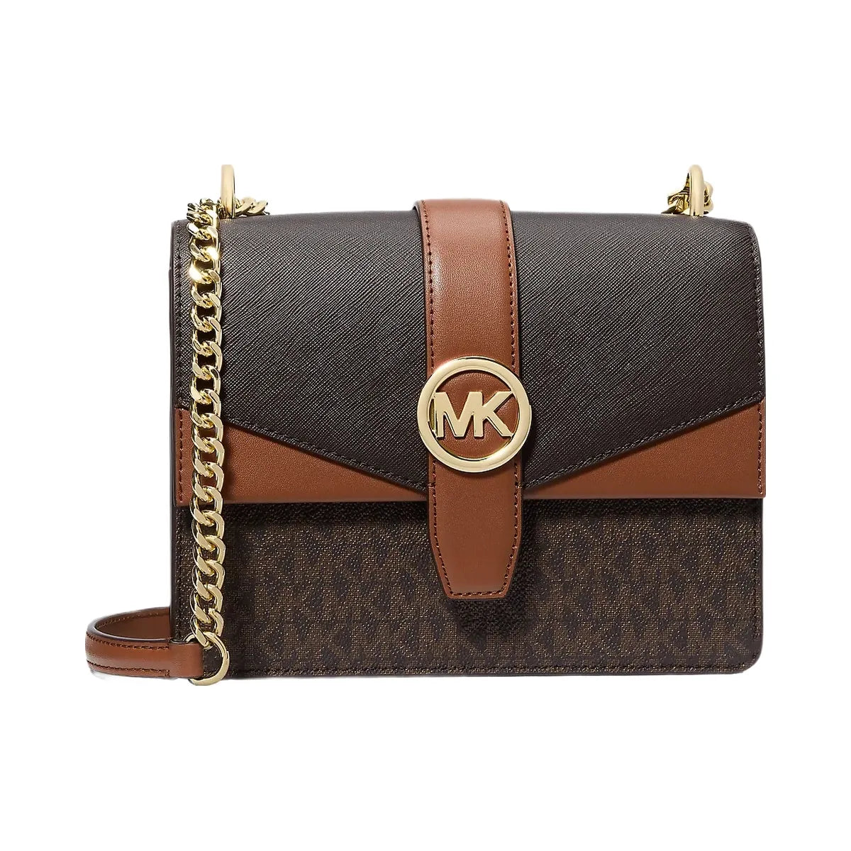 Michael Kors Greenwich Small Color-Block Signature Logo Crossbody Bag Brown Multi