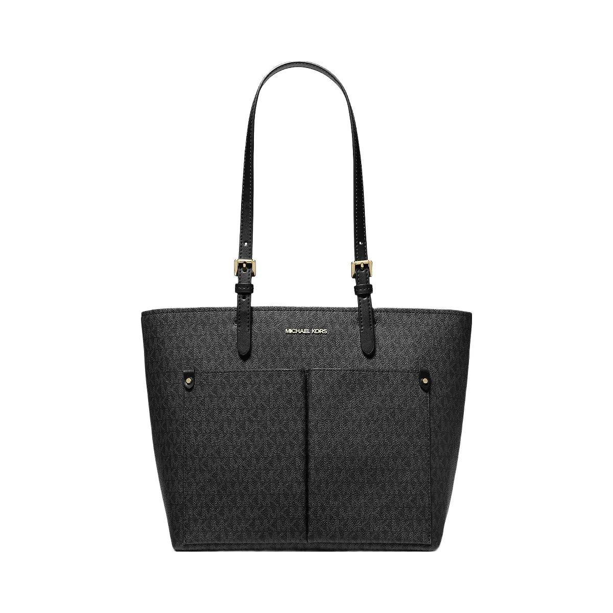 Michael Kors Jet Set Medium Logo Pocket Tote Bag Black