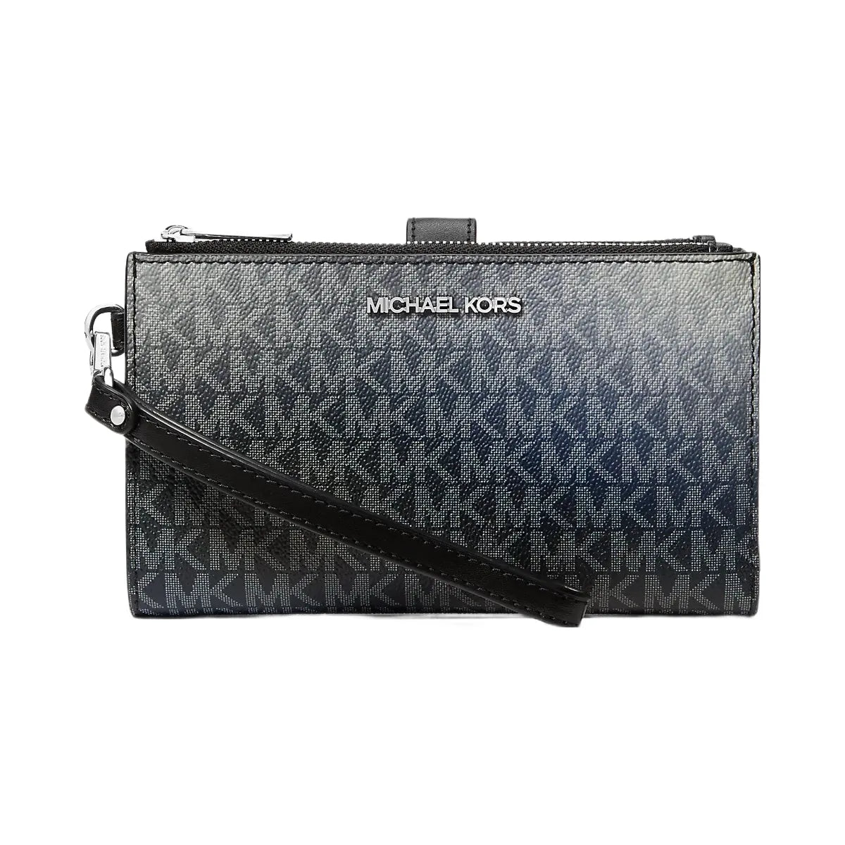Michael Kors Jet Set Large Ombre Signature Logo Wristlet Black Combo