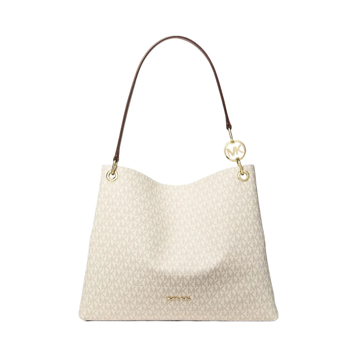 Michael Kors Christina Large Signature Logo Shoulder Bag Vanilla
