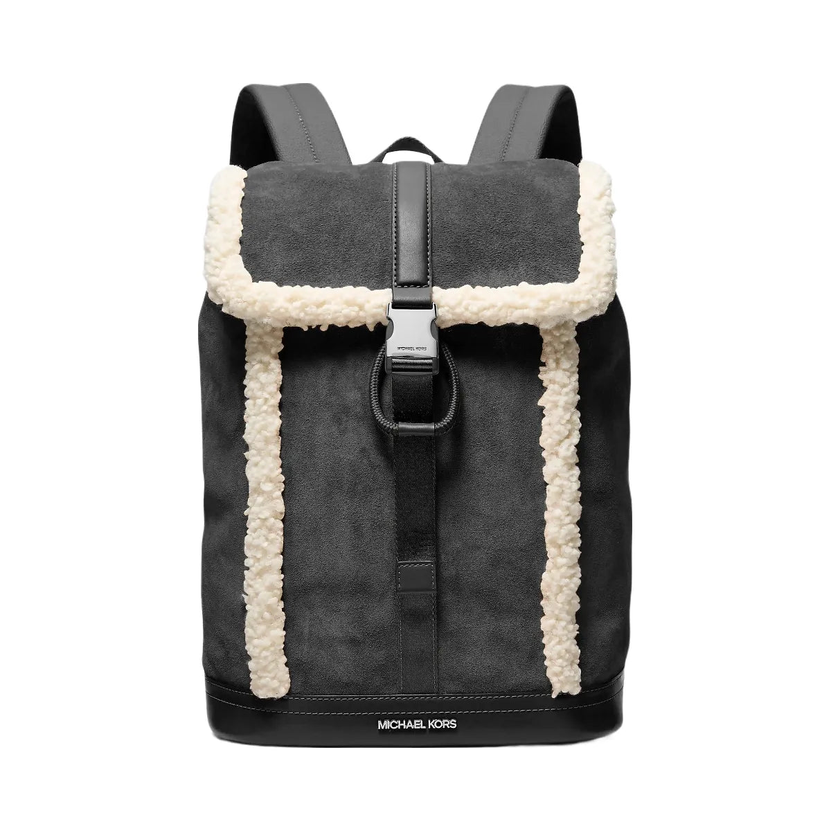 Michael Kors Cooper Suede and Sherpa Backpack Black