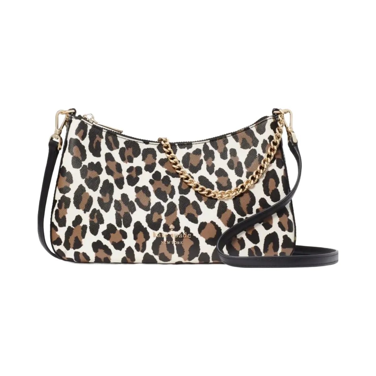 Kate Spade Margot Spotted Leopard Medium Convertible Crossbody Cream Multi