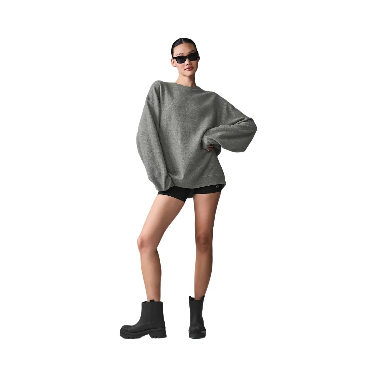 Alo Women's Triumph Restore Crew Neck Sweatshirt - Grey Triblend