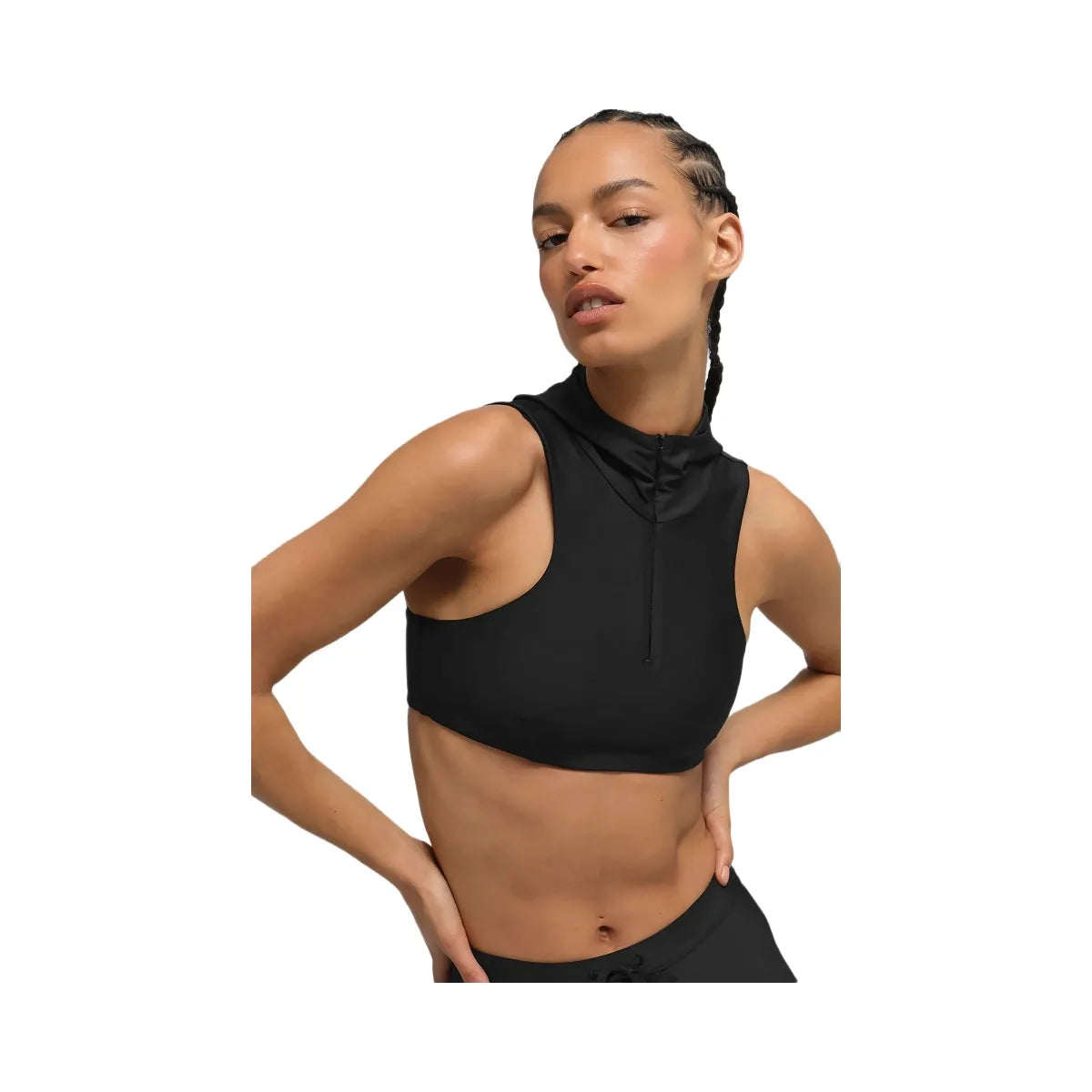 Alo Women's Airlift Light Speed Hooded Bra - Black