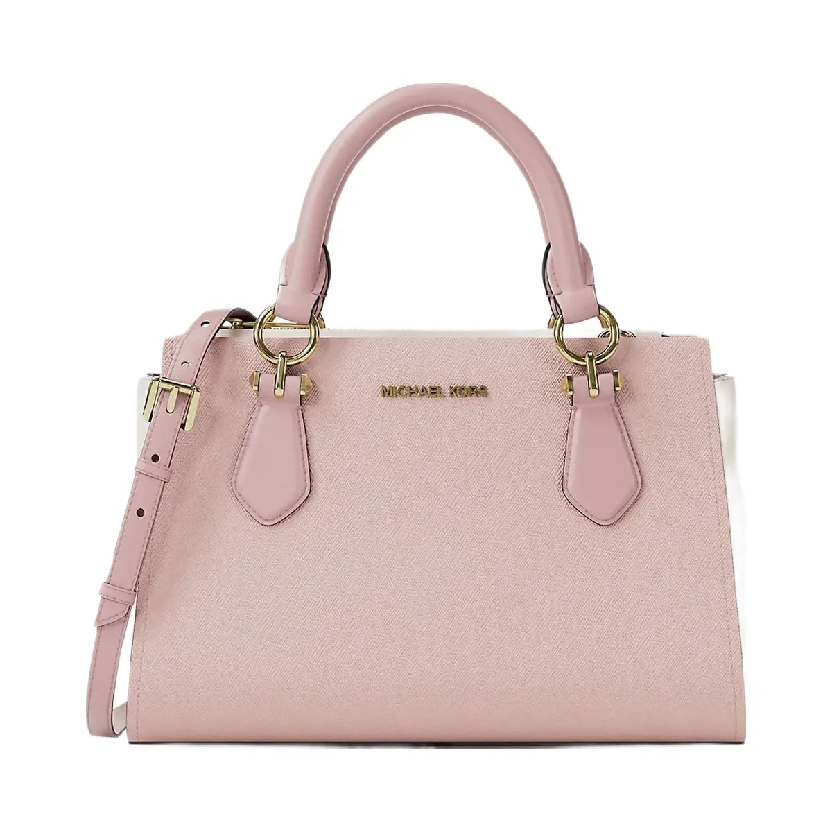 Michael Kors Marilyn Small Color-Block Saffiano Leather Messenger Bag Pwd Blsh Mlt
