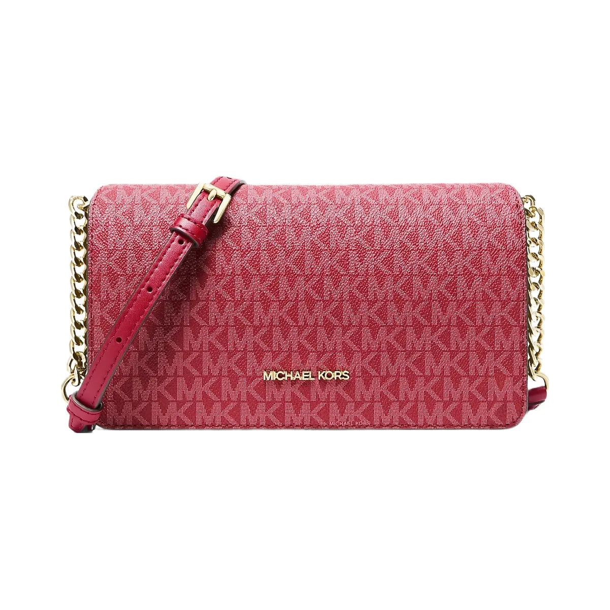 Michael Kors Jet Set Signature Logo Crossbody Bag Dk Raspberry