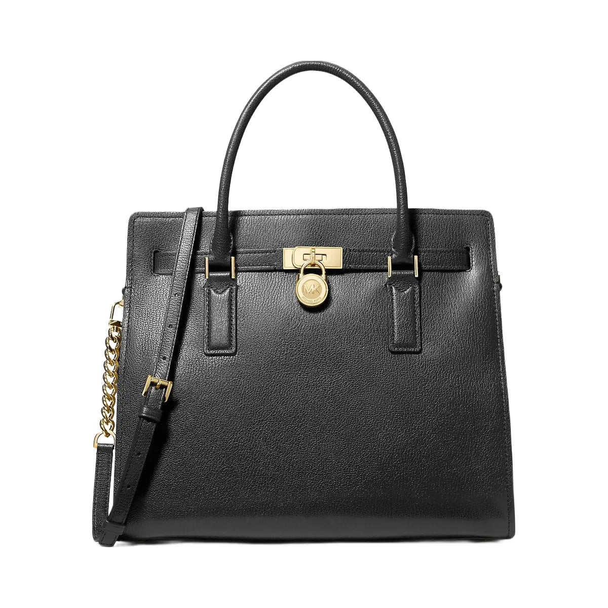 Michael Kors Hamilton Moderne Large Leather Satchel Black
