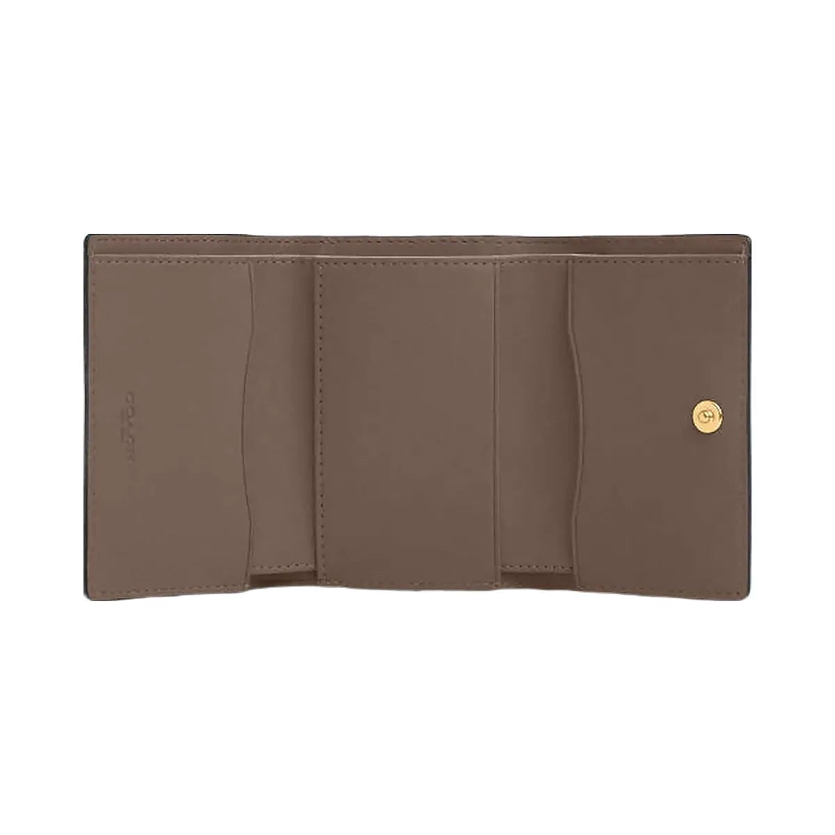 Coach Micro Wallet Leather-Gold-Dark Stone