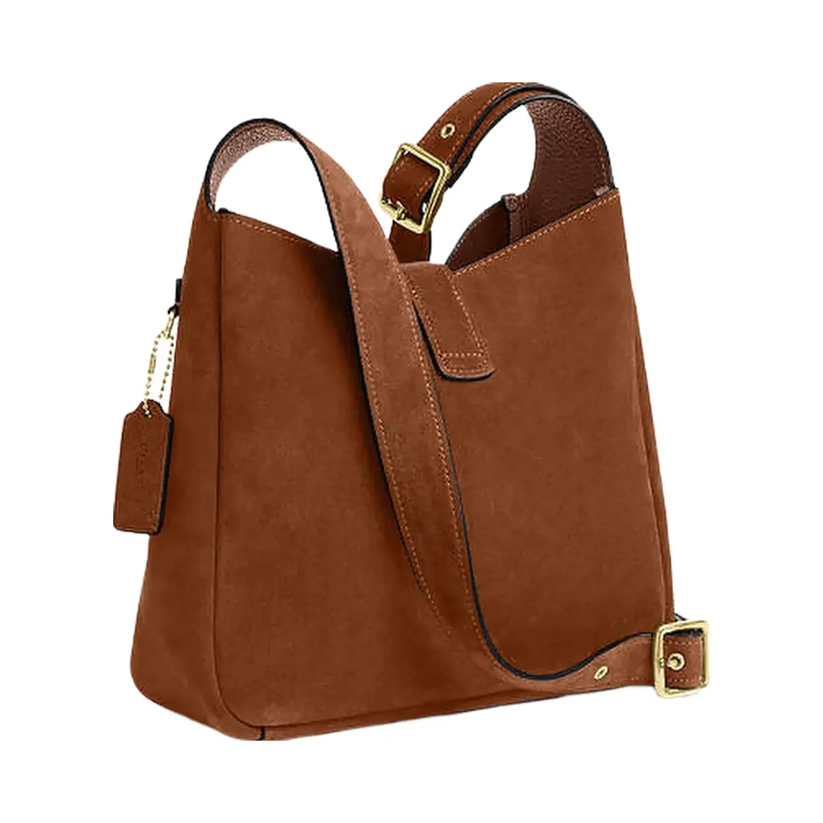 Coach Hadley Convertible Crossbody Bag Suede-Gold-Sienna