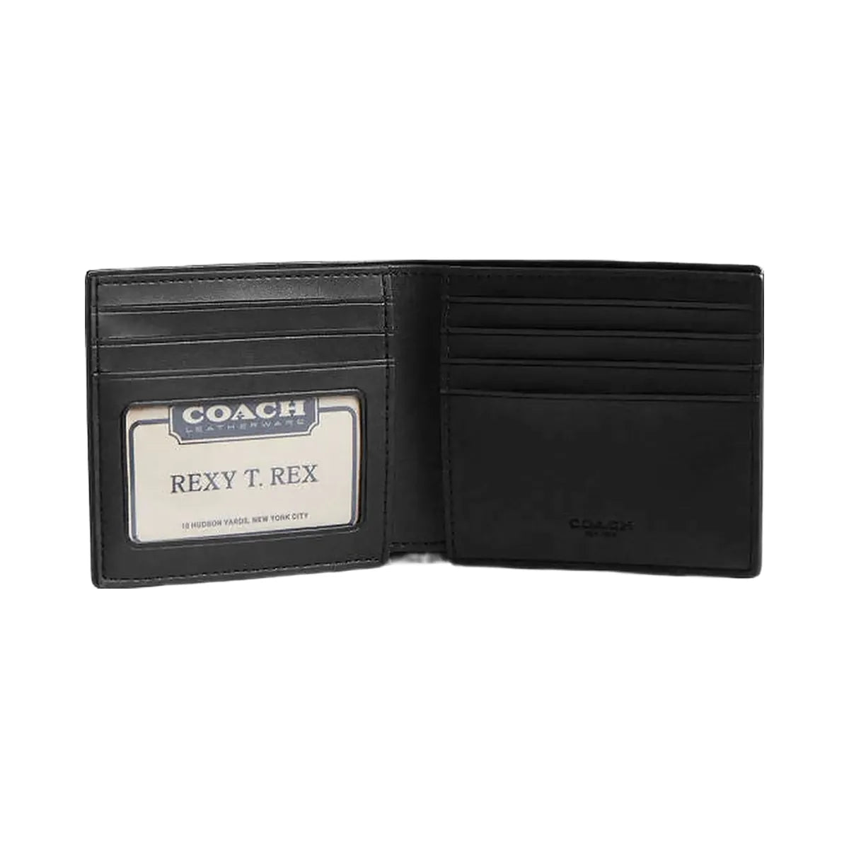 Coach Id Billfold Wallet In Signature Canvas Signature Canvas-Gunmetal-Charcoal-Black