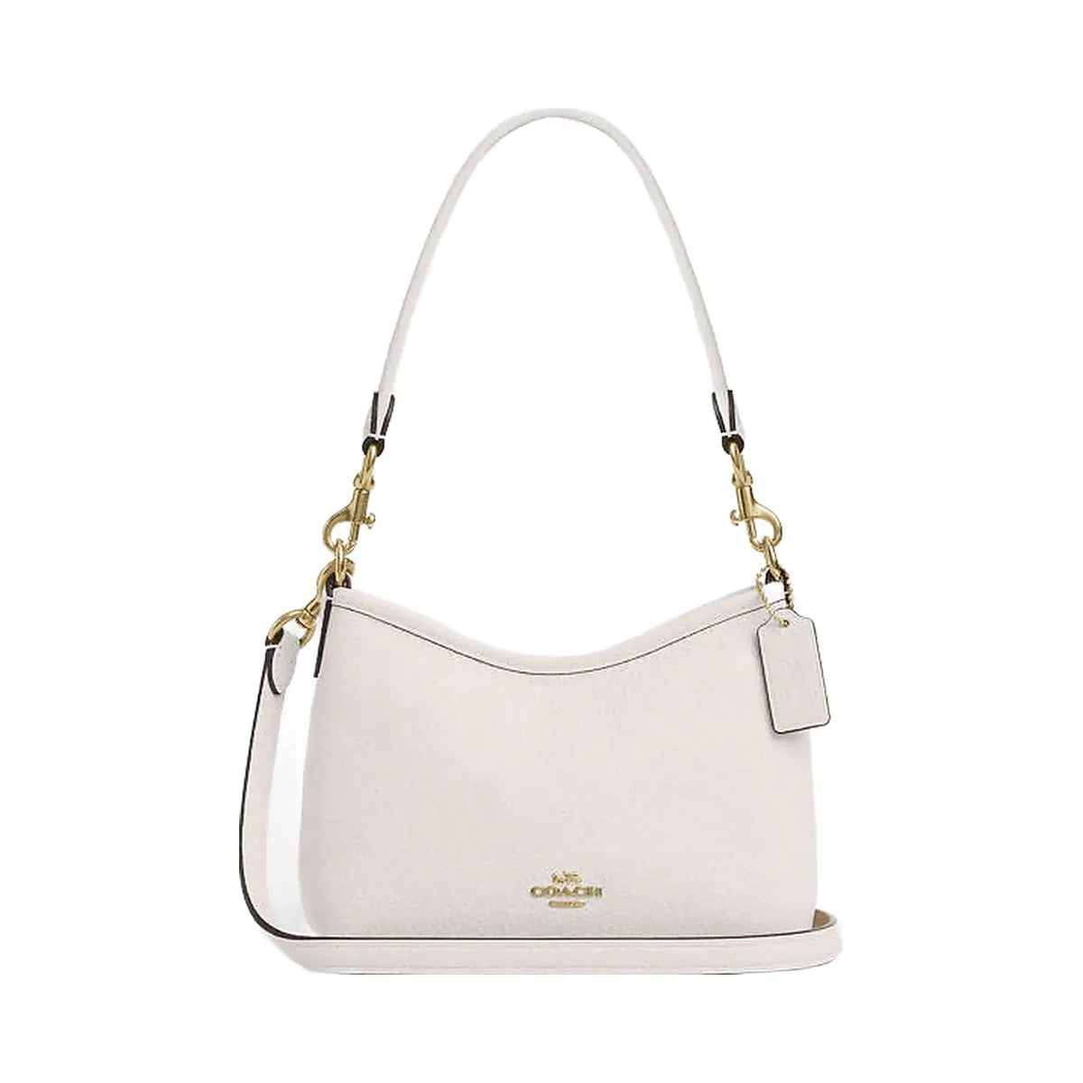 Coach Laurel Small Shoulder Bag Pebbled Leather-Gold-Chalk