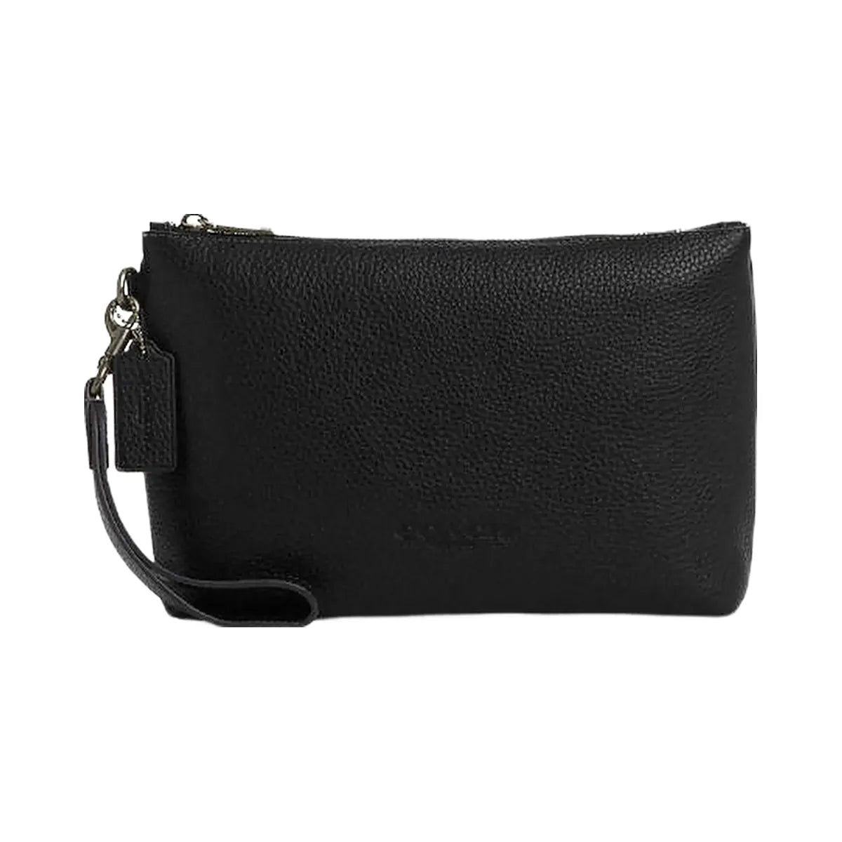 Coach Pouch Pebbled Leather-Gunmetal-Black