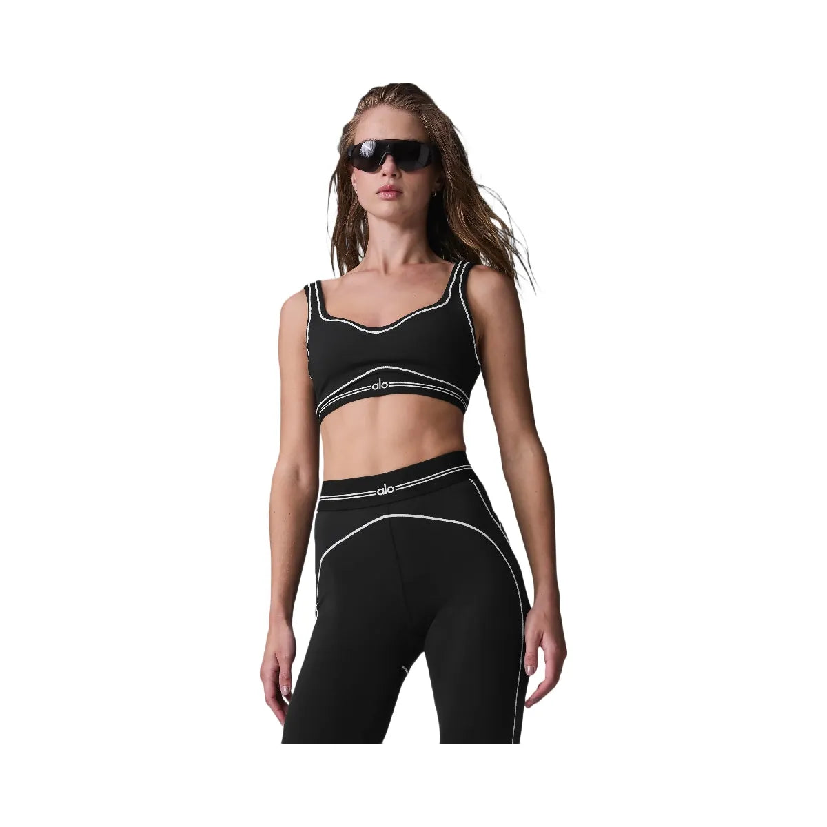 Alo Women's Airbrush Heart Throb Bra - Black/White