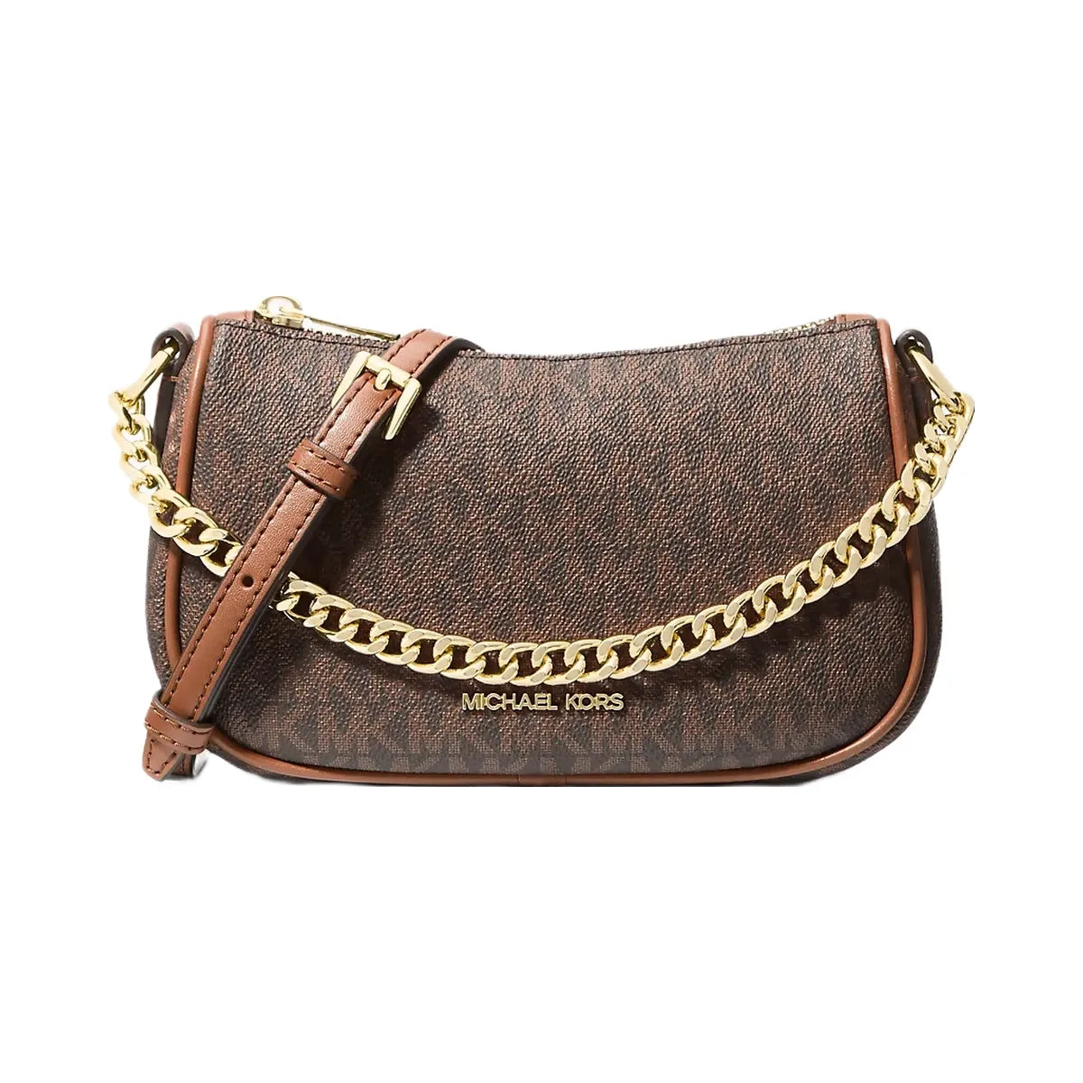 Michael Kors Carmela Small Signature Logo Convertible Crossbody Bag Brown
