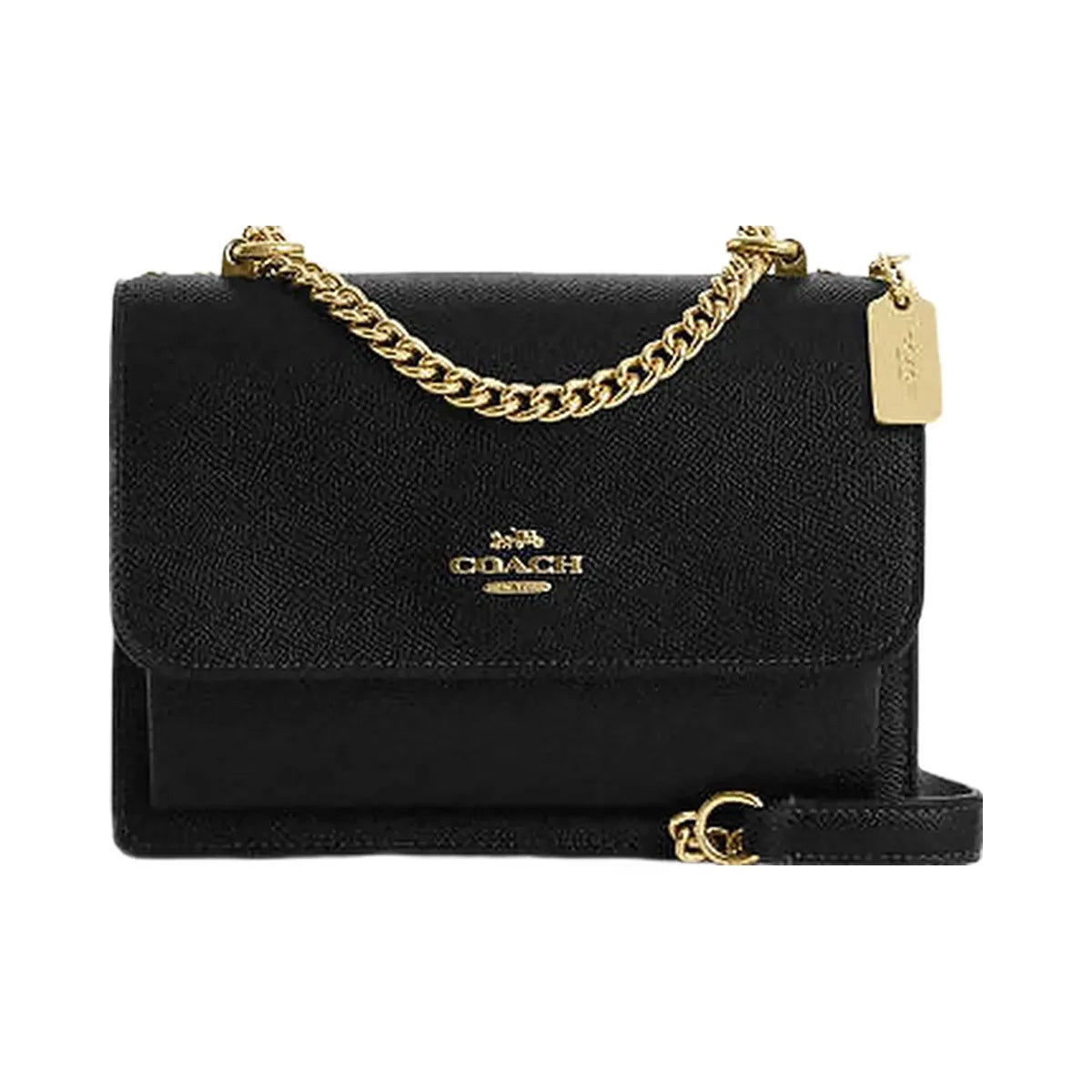 Coach Mini Klare Crossbody Bag Crossgrain Leather-Gold-Black