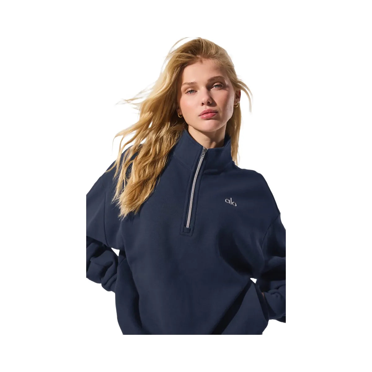 Alo Women's Accolade 1/4 Zip Pullover - Navy