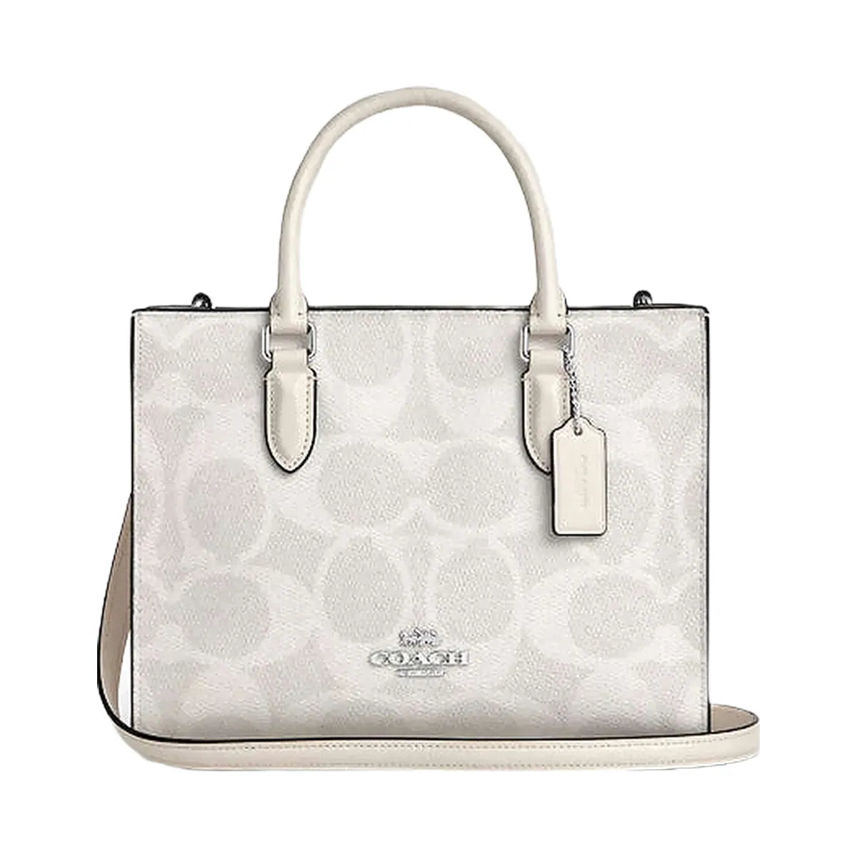 Coach Maggie Small Tote Bag In Signature Canvas Sv-White-Chalk