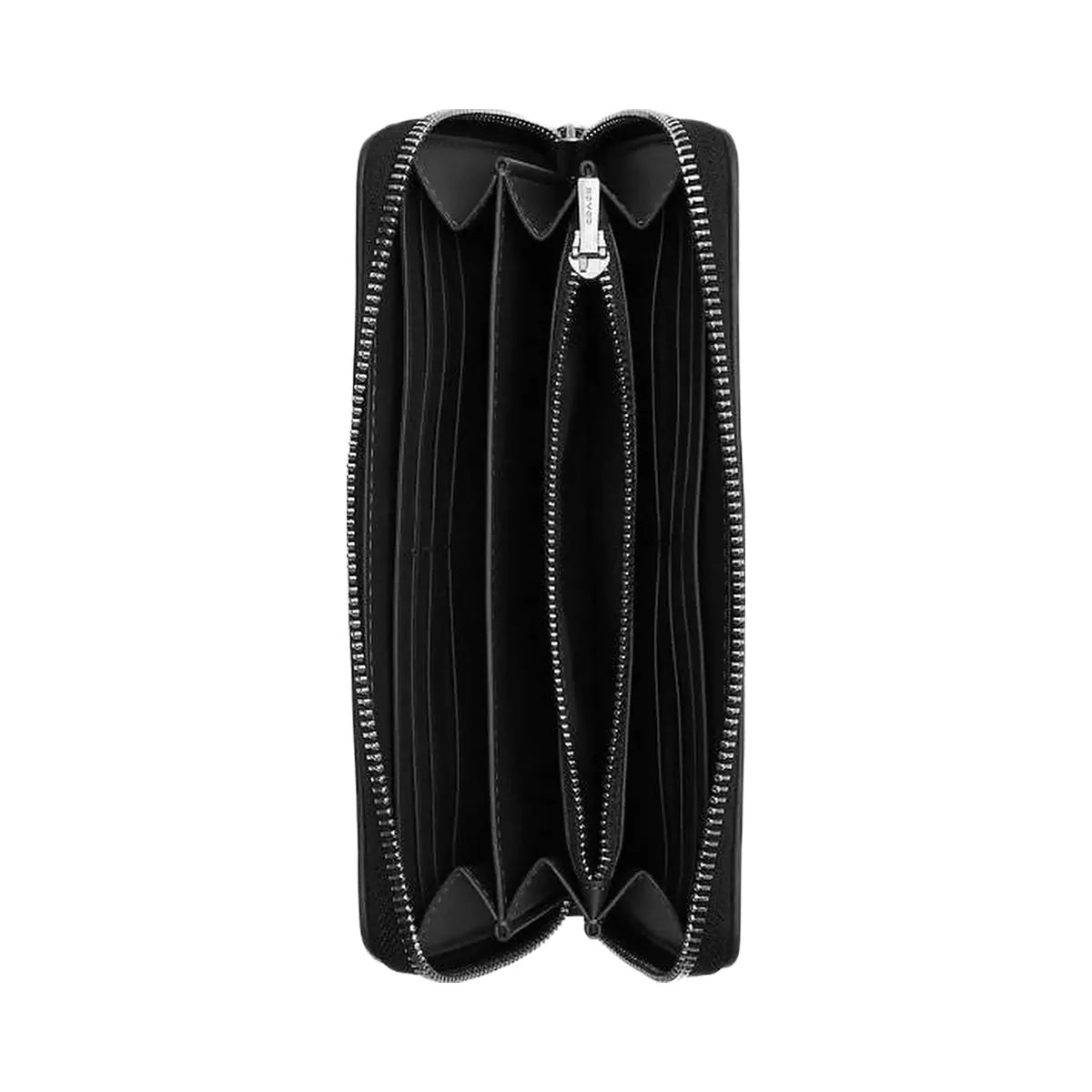 Coach Long Zip Around Wallet In Signature Jacquard Non Leather-Silver-Black