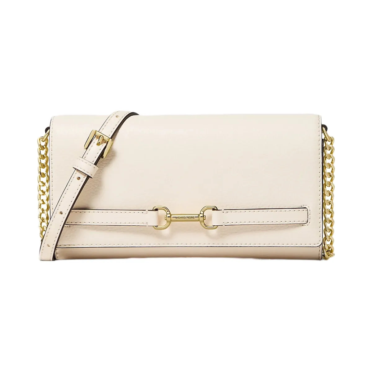 Michael Kors Carson Large Pebbled Leather Convertible Crossbody Bag Lt Cream