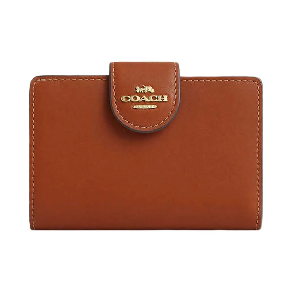 Coach Medium Corner Zip Wallet Smooth Leather-Gold-Tan
