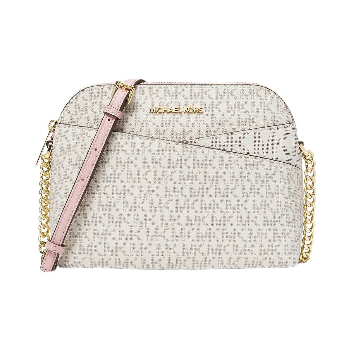 Michael Kors Jet Set Travel Medium Logo Dome Crossbody Bag Pwd Blsh Mlt