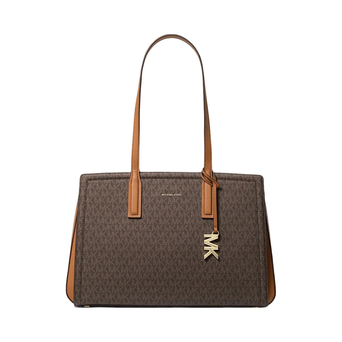 Michael Kors Laila Medium Signature Logo Tote Bag Brn-Acorn
