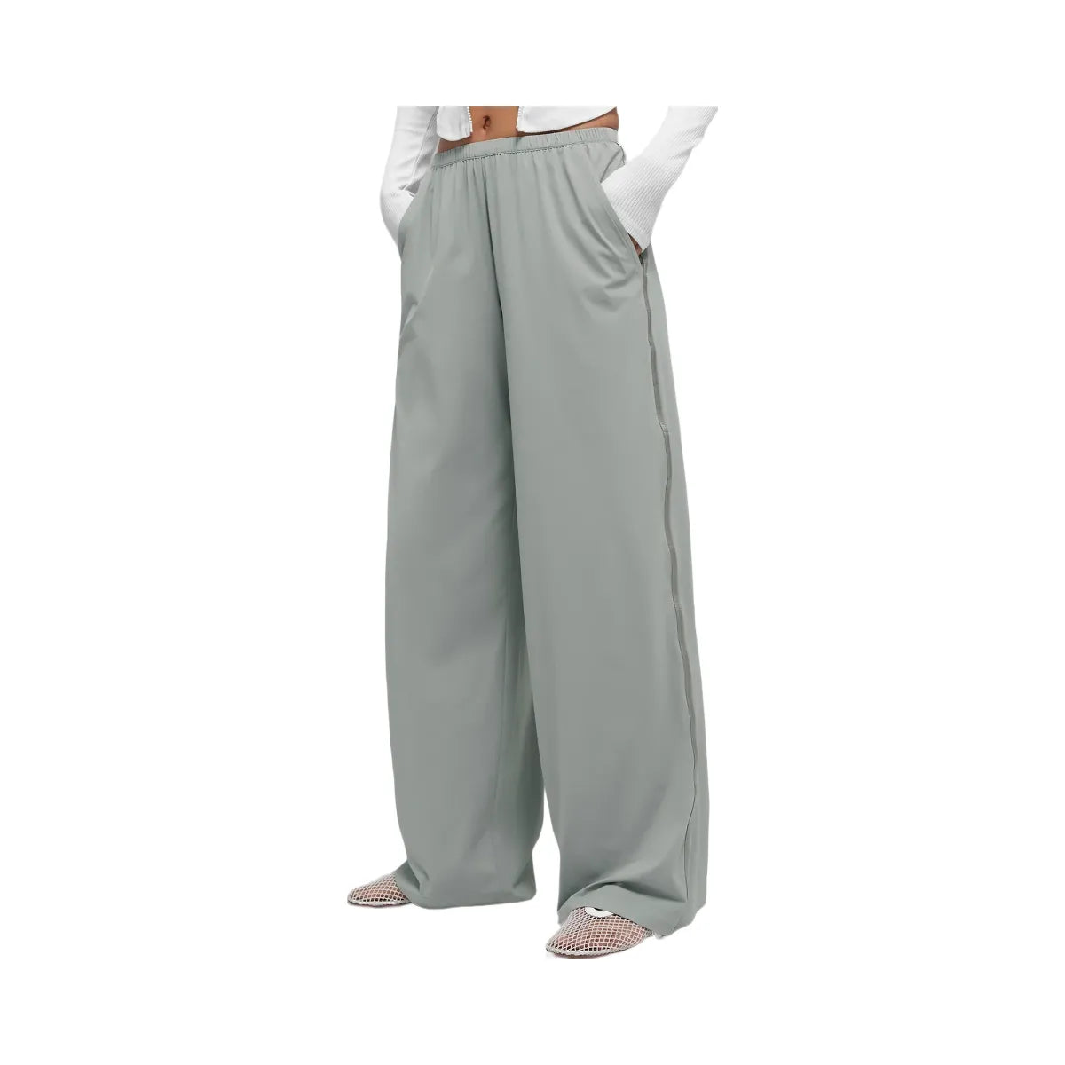 Alo Women's Breezy Wide Leg Pant (Long) - Lunar Grey