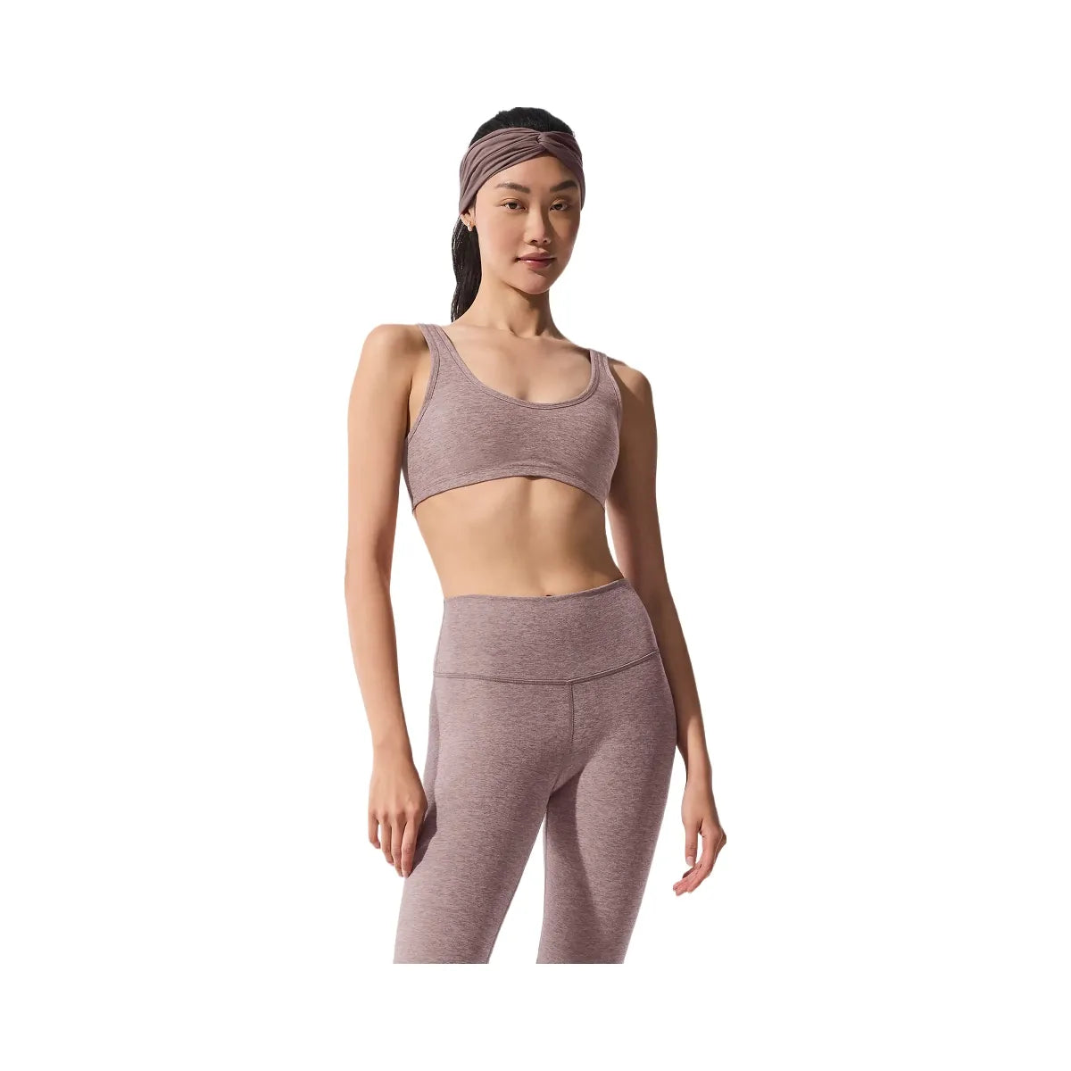 Alo Women's Alosoft Center Stage Bra - Dark Pink Quartz Heather