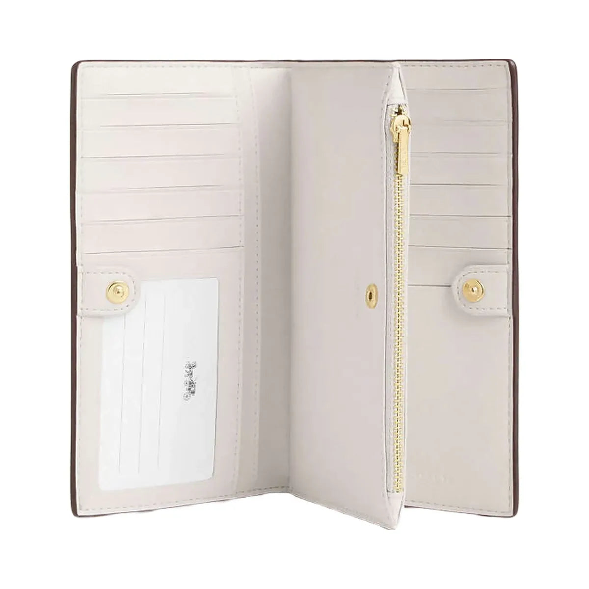 Coach Slim Zip Wallet In Signature Canvas Signature Canvas-Gold-Sand-Chalk