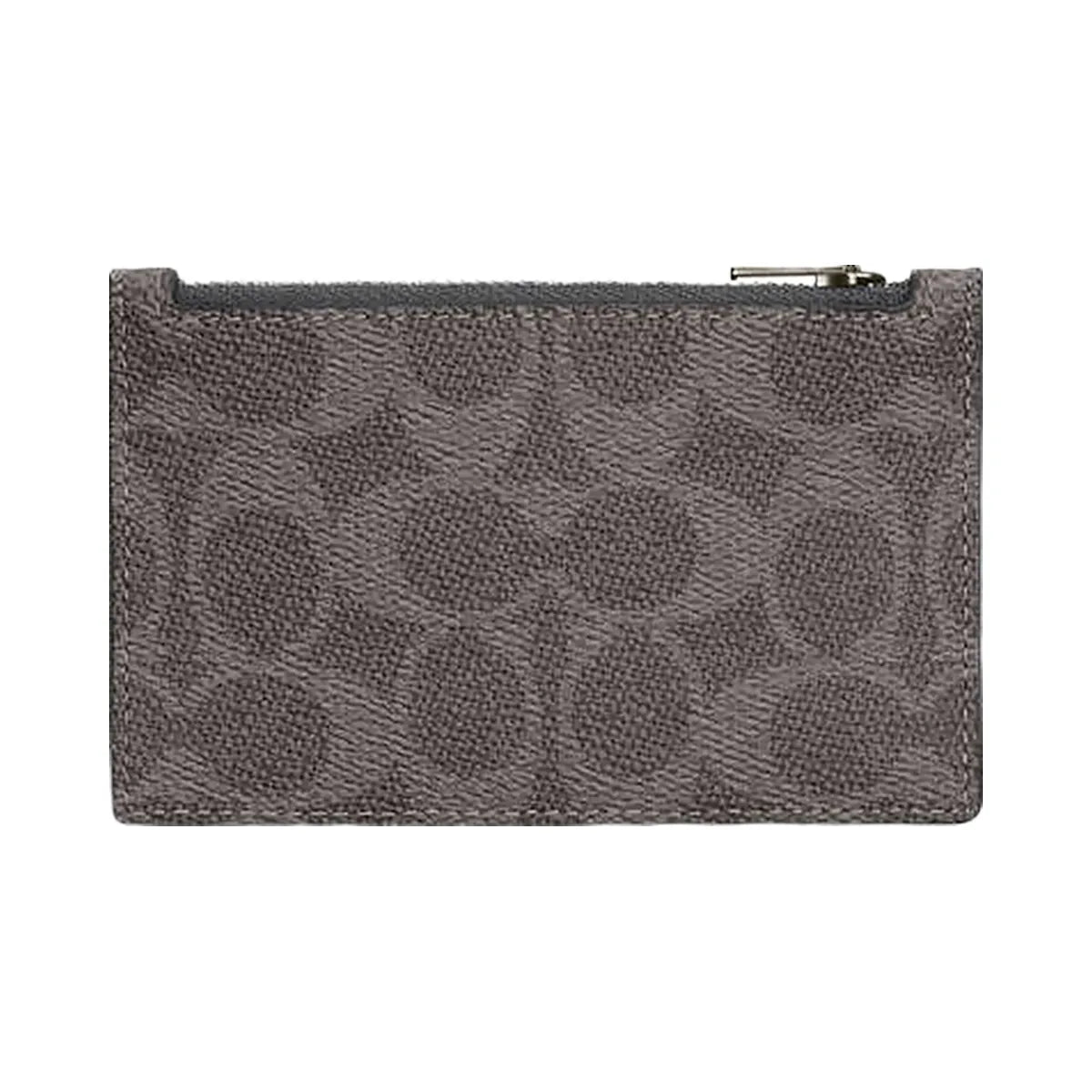 Coach Zip Card Case In Signature Canvas Signature Canvas-Qb-Grey-Charcoal