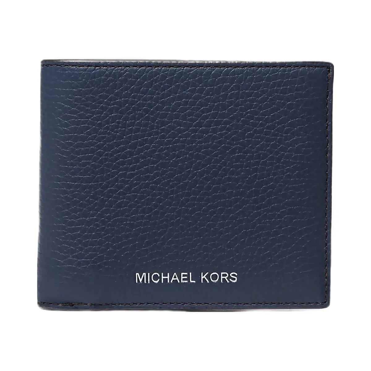 Michael Kors Cooper Pebbled Leather Billfold Wallet Navy