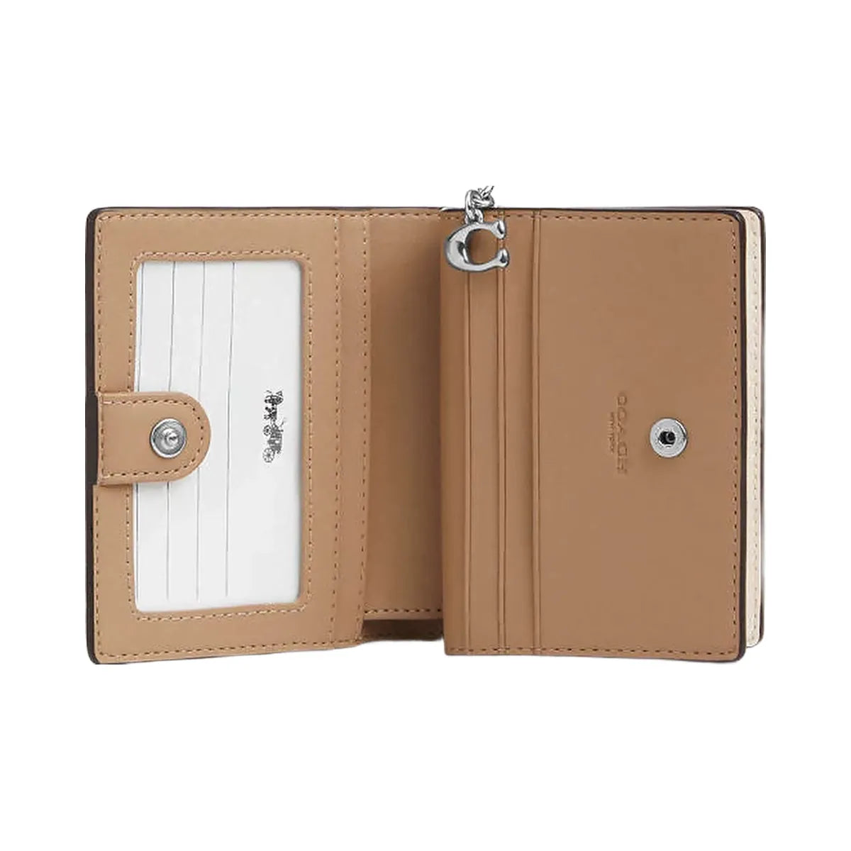 Coach Snap Wallet In Signature Canvas Signature Canvas-Sv-White-Chalk