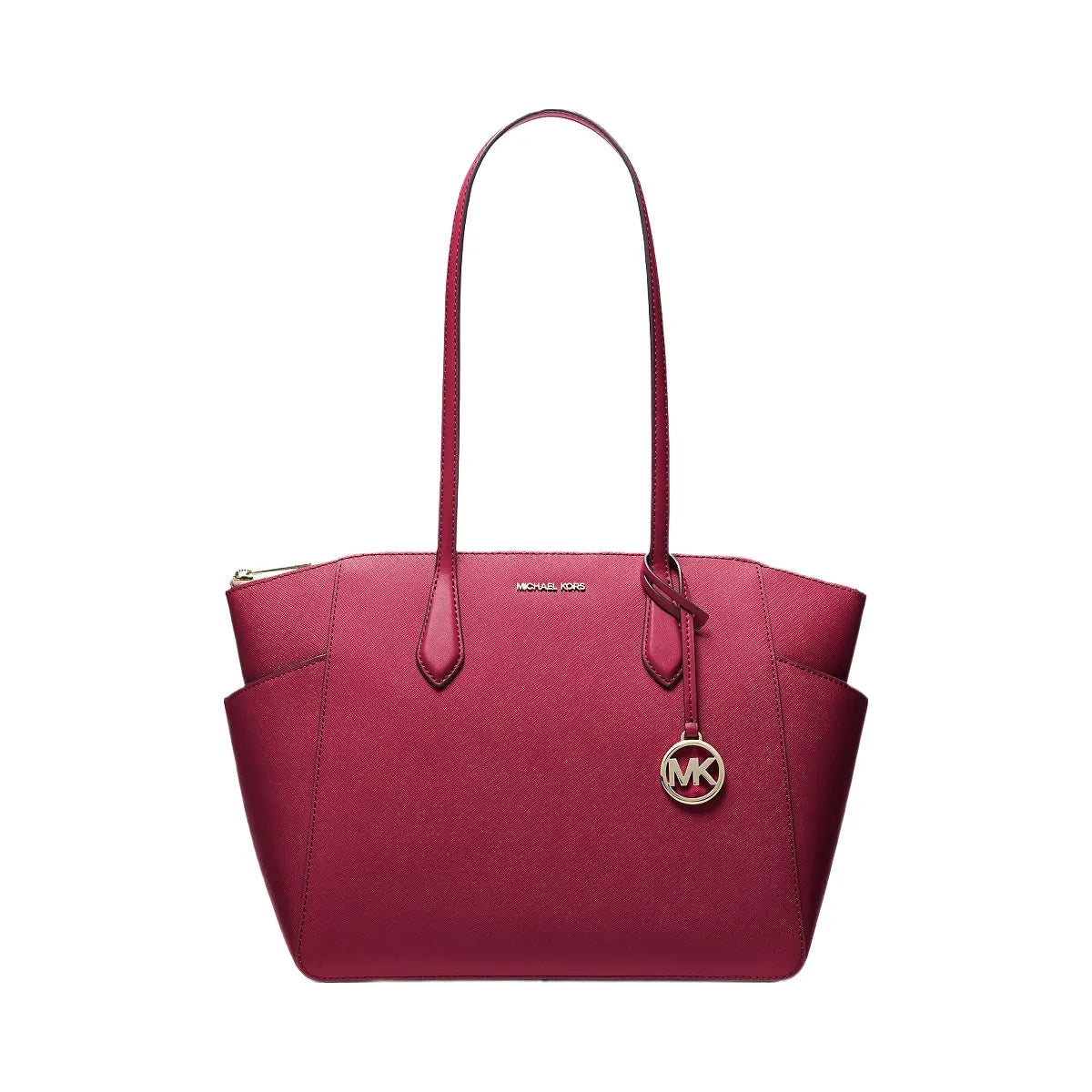 Michael Kors Marilyn Medium Saffiano Leather Tote Bag Cherry