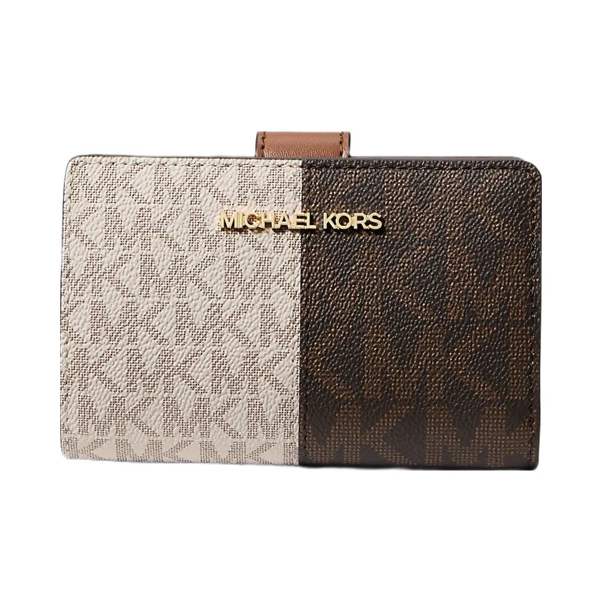 Michael Kors Jet Set Medium Two-Tone Logo Wallet Brown Multi