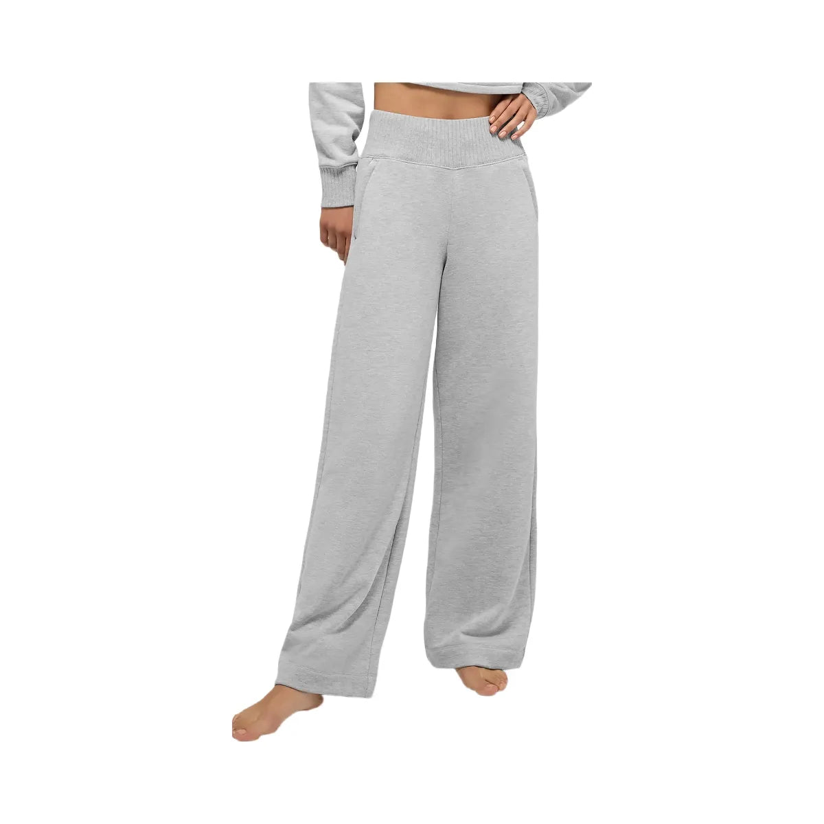 Alo Women's Serenity Wide Leg Sweatpant - Athletic Heather Grey