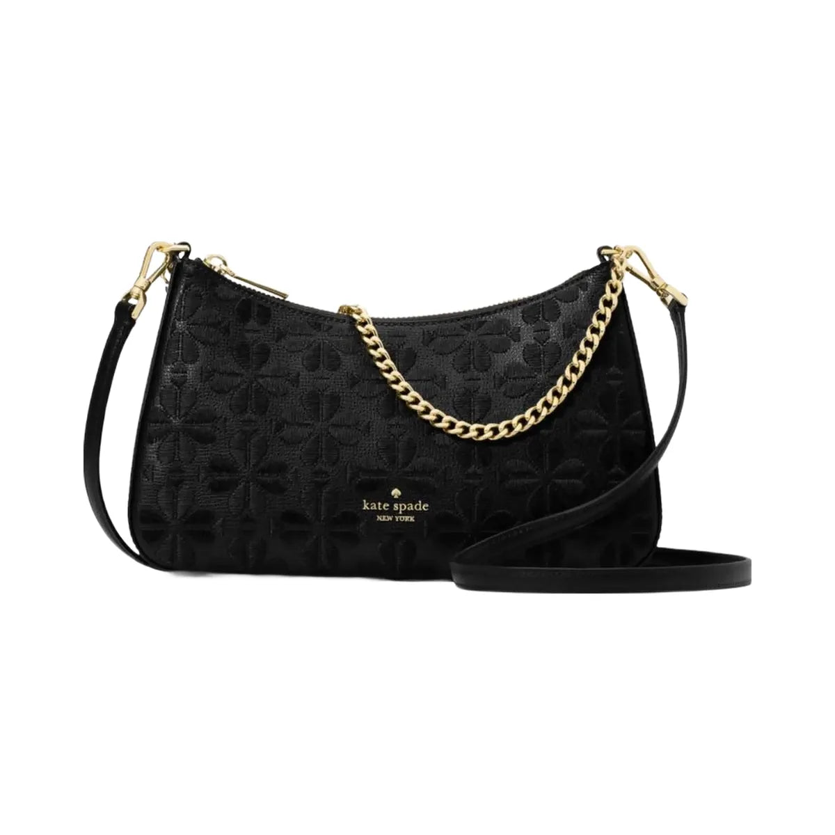 Kate Spade Flower Embroidered Medium Convertible Crossbody Black