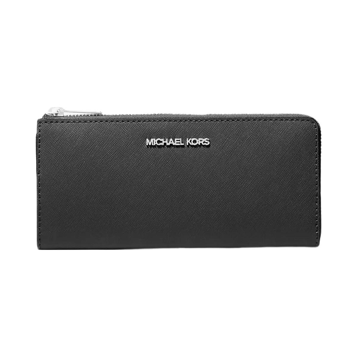 Michael Kors Jet Set Travel Large Saffiano Leather Quarter-Zip Wallet Black